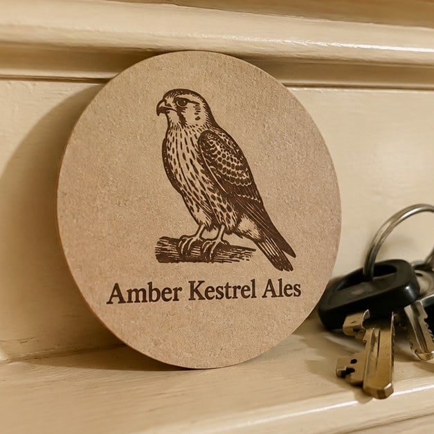 Bar coasters with logo — customer photo