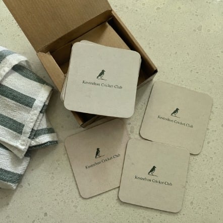 Branded bar coasters with logo