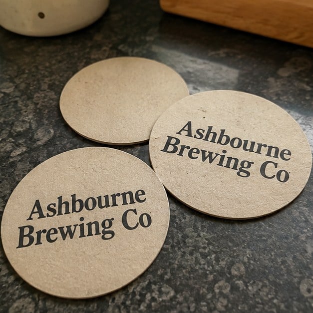 Custom bar coasters — customer photo